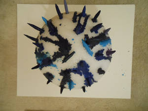 Blue ball melted crayon (2)