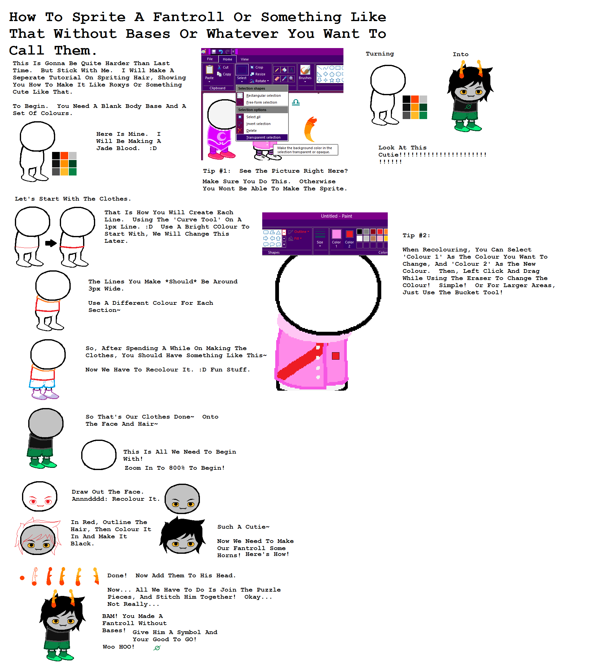 Tutorial 2: Making Fantroll Sprites Without Bases