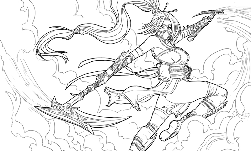 Akali splash lineart