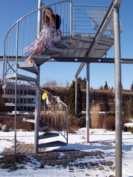 flight of winding stairs