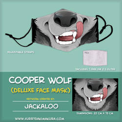 Cooper Wolf Face Mask by Jackaloo