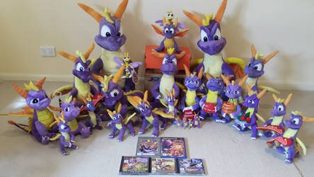 Entire Classic Spyro the Dragon Plush Collection