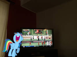 Right through the upright