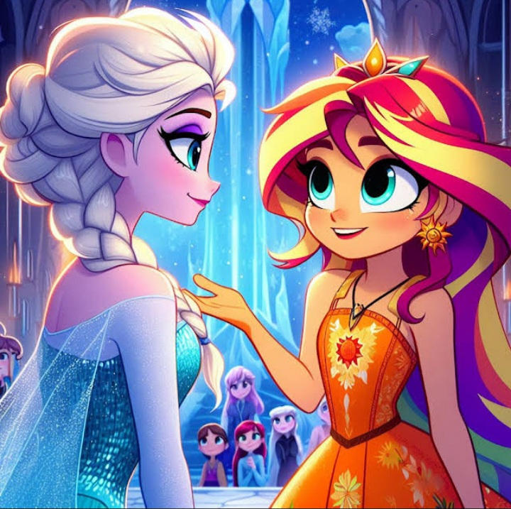 Sun Elsa Sunset shimmer meets Elsa from frozen by Kronnotime on DeviantArt