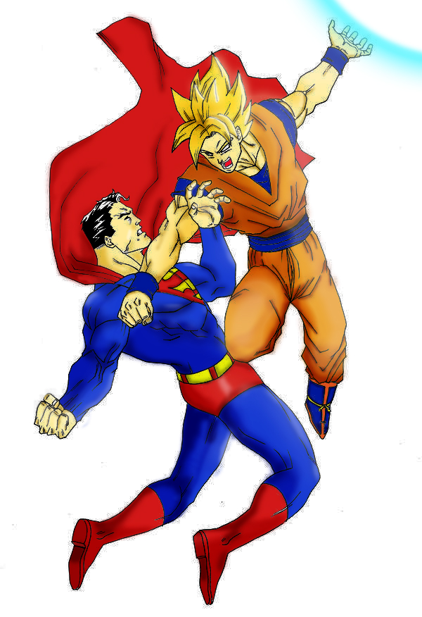 Superman VS Goku colouring by Butlerdude on DeviantArt