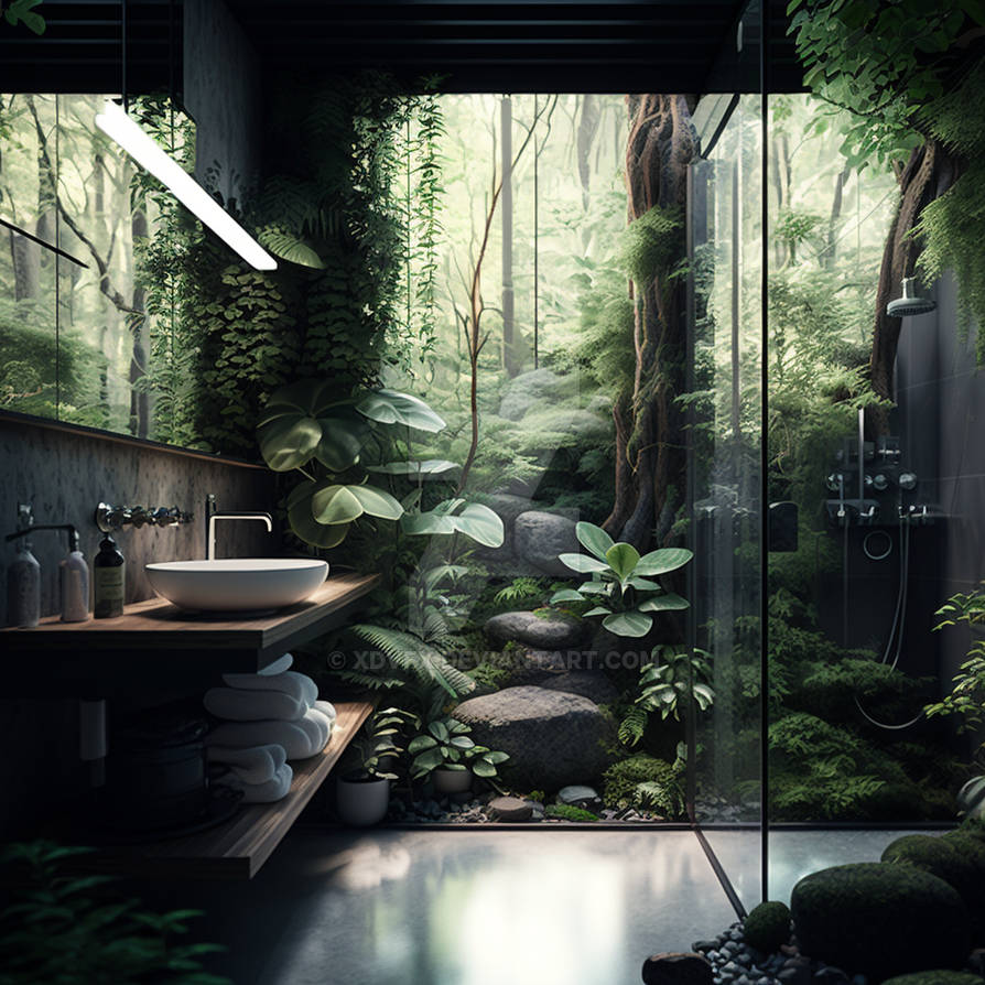 Forest Themed Bathroom at Declan Thwaites blog
