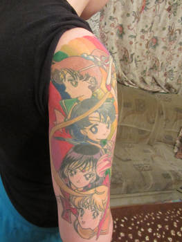 sailor moon tattoo sleeve