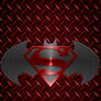 Metalic Superman Batman logo background