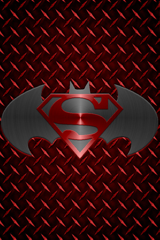 Metalic Superman Batman logo background