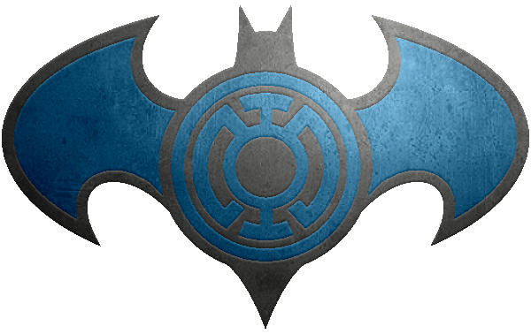 Batman Blue Lantern Metalic Logo