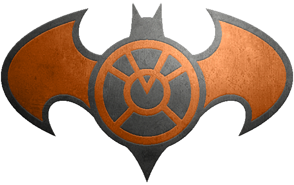 Batman Orange Lantern Metalic Logo