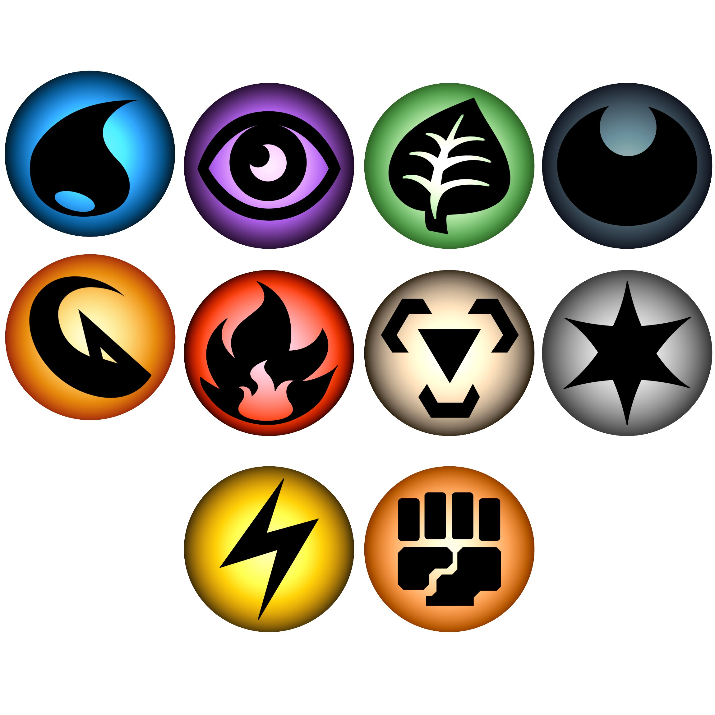 Pokemon Type Symbols by ILKCMP on DeviantArt