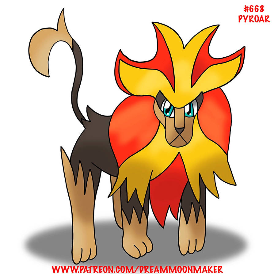 Pyram Pokemon National Pokedex #668 Pyroar by DreamMoonMaker on DeviantArt