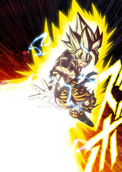 Goku Super Saiyan one hand Kamehameha