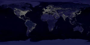 World map City lights 2k
