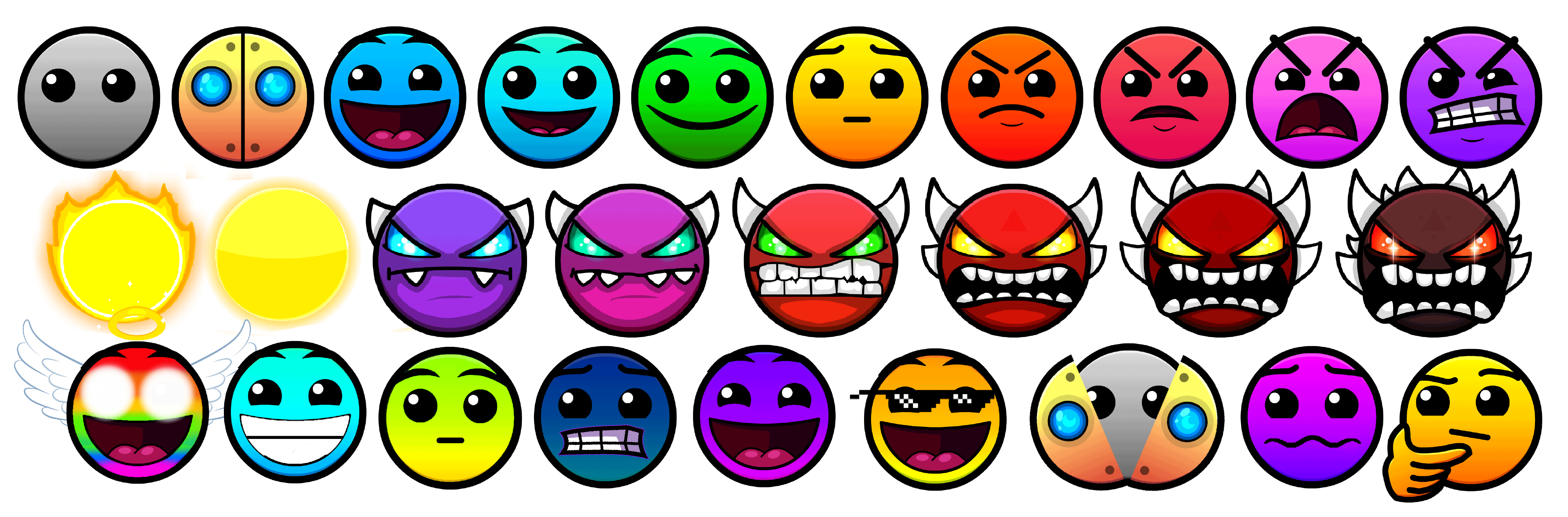 Normal Gd Fanmade Geometry Dash Difficulty Faces – BOWS