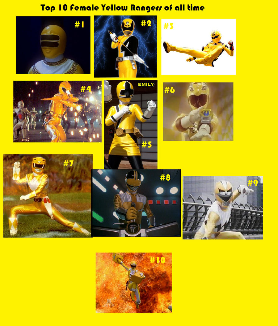 Top 10 Female Yellow Rangers of all time by StarChandaline87 on DeviantArt