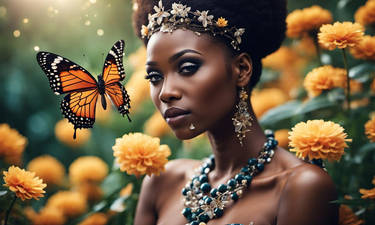 Beautiful African Floral Butterfly Princess