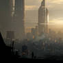 Sci-fi city With Dog