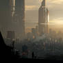 Sci-fi city With Dog