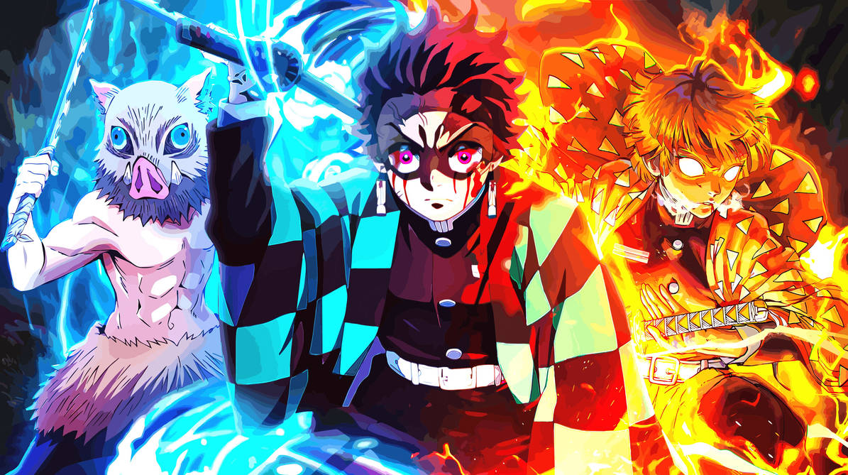 Tanjiro, Zenitsu and Inosuke Demon Slayer Poster by Nico2713 on DeviantArt