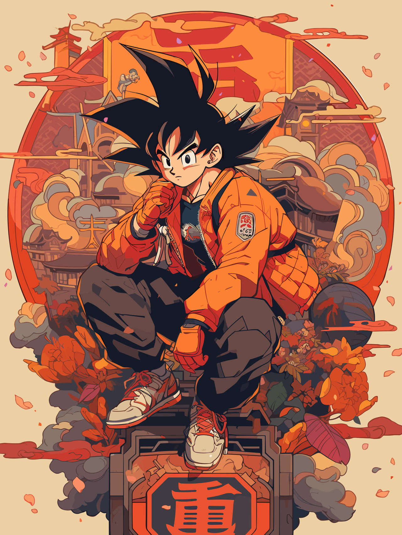 Dragon Ball Goku Aesthetic Orange Wallpaper - DBZ Wallpaper HD