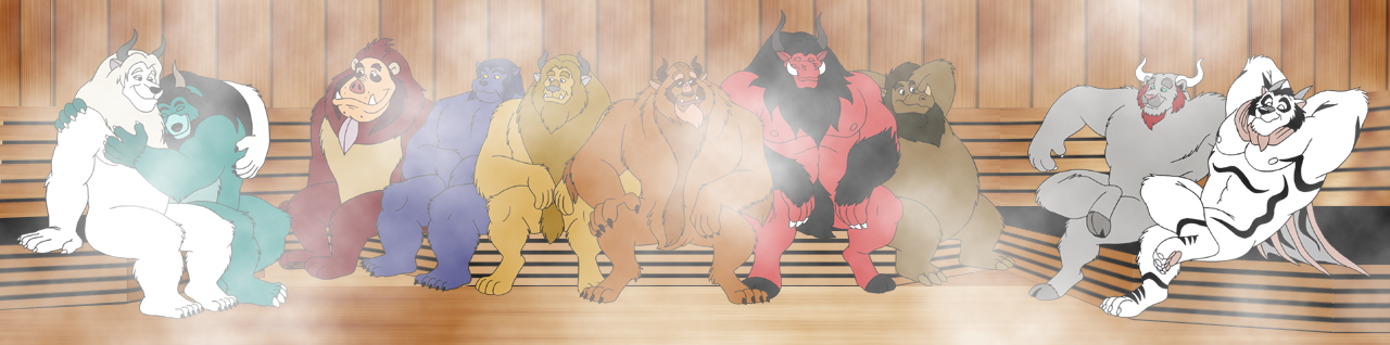 Commission - Beasts in Sauna