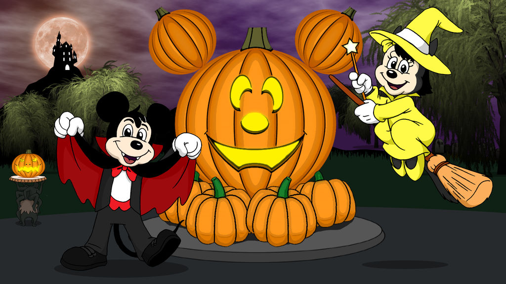 Commission Disney Deviants Halloween Wallpaper By Retrouniverseart On Deviantart