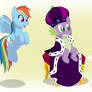 Commission - King Spike, Mickey and Rainbow Dash