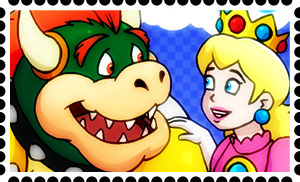 Bowser and Peach Stamp