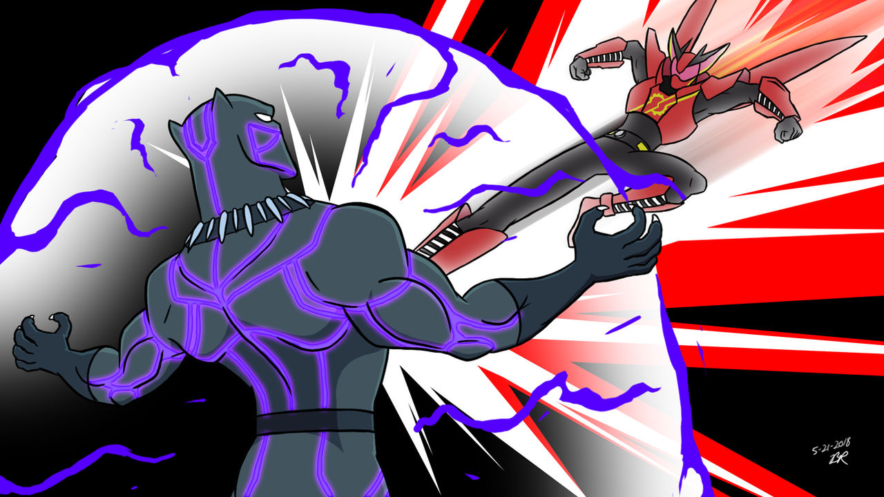 Commission - Black Panther vs Kamen Rider Build