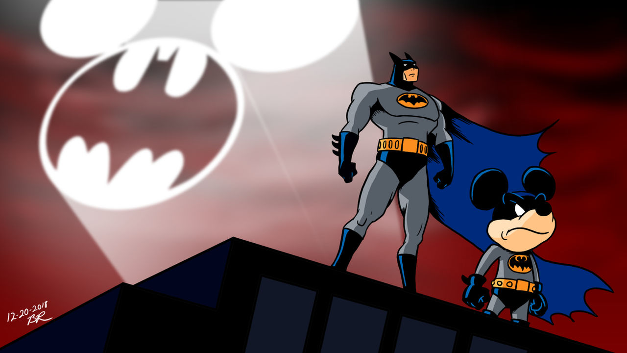verlichten balans Netjes Batman and Mickey Mouse by RetroUniverseArt on DeviantArt