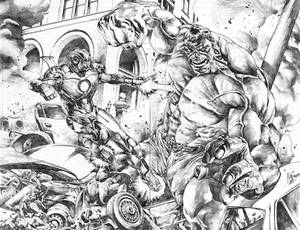 Ironman vs. Hulk commission