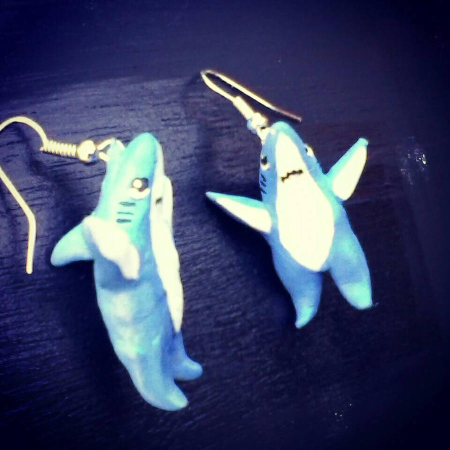 Polymer Clay Left/Right Shark Earrings