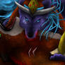 Warrior wolf battle