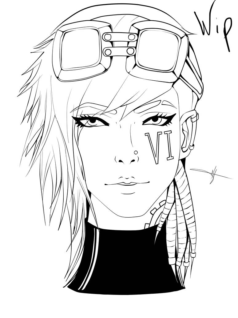 Vi line art / work in progress by Nephiny on DeviantArt