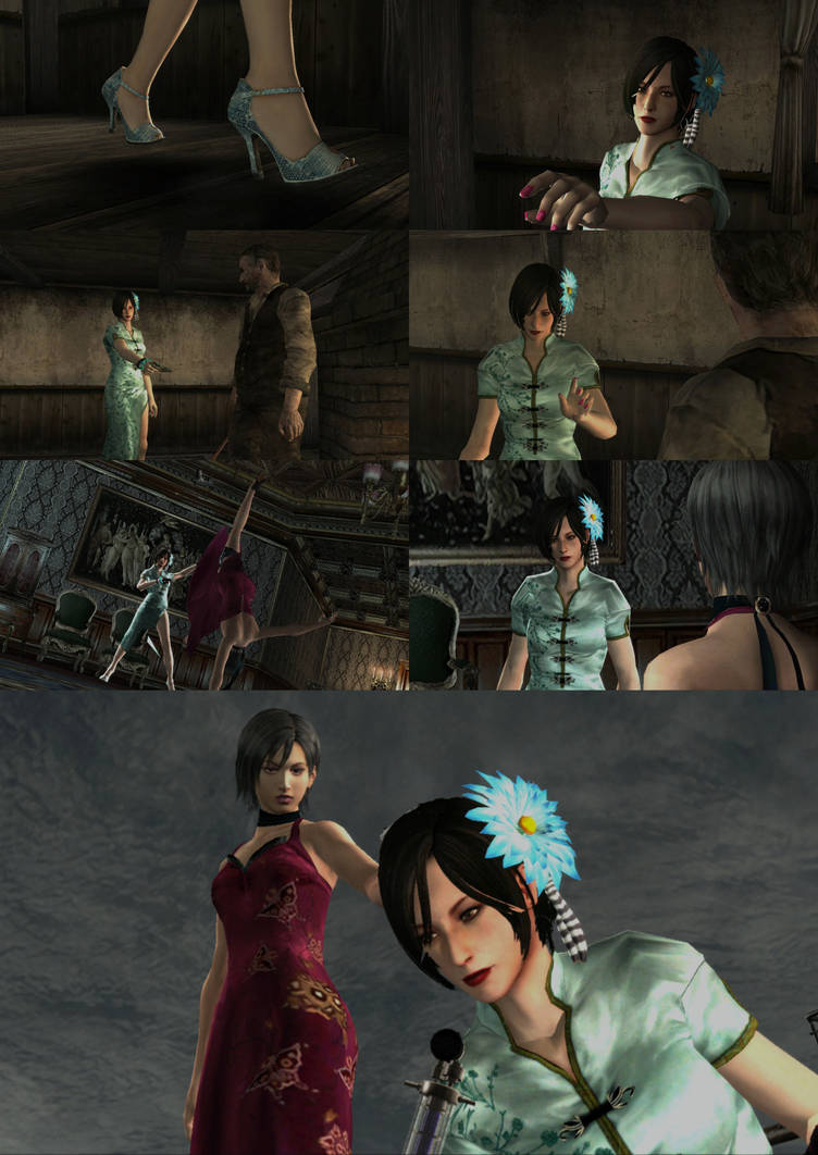 Ada Wong in the chinese dress RE4 original and remake (art by @adaleonwong)  : r/residentevil