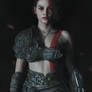 Jill cosplaying Kratos