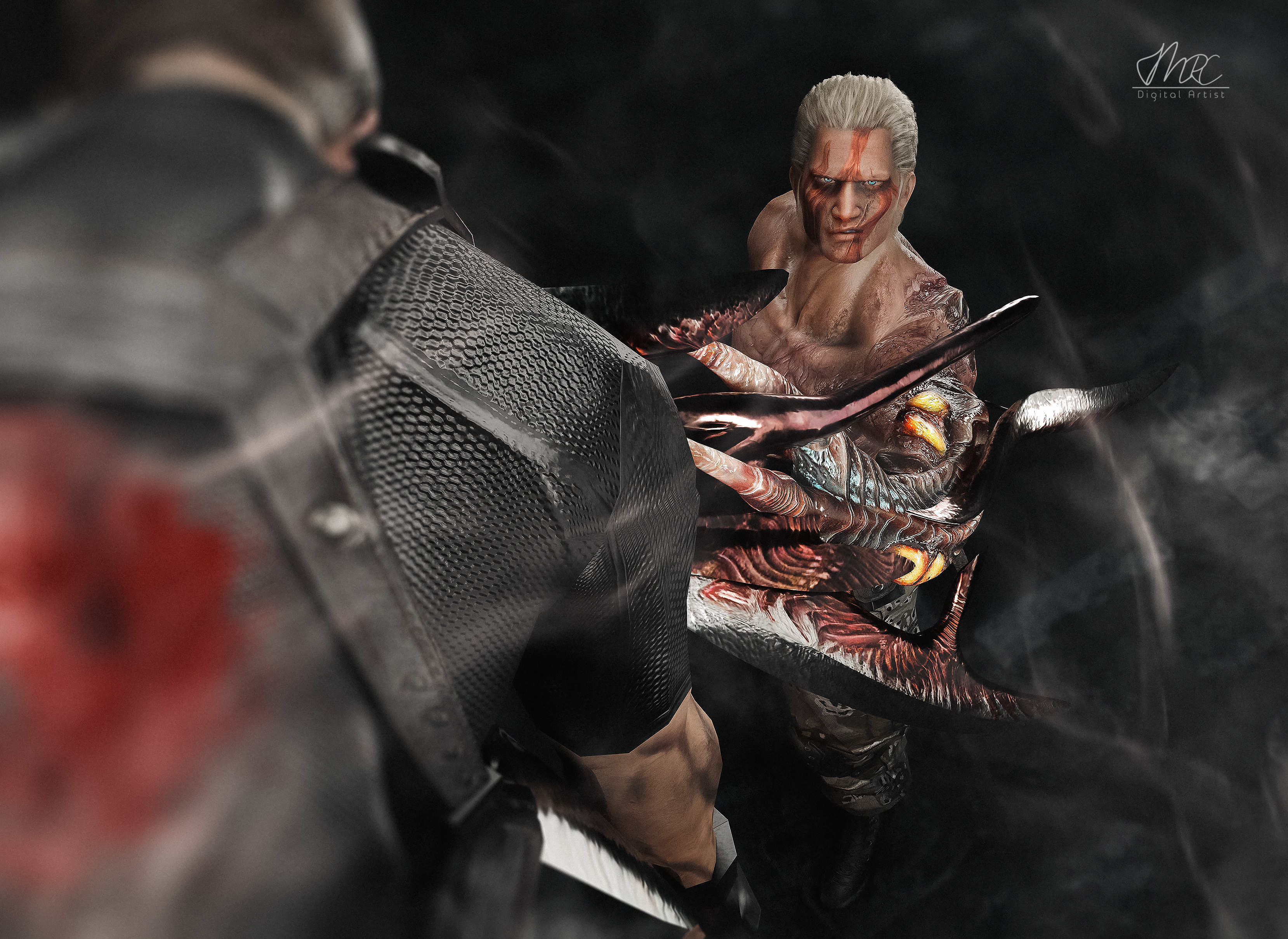 Jack Krauser vs Leon by MarK-RC97 on DeviantArt