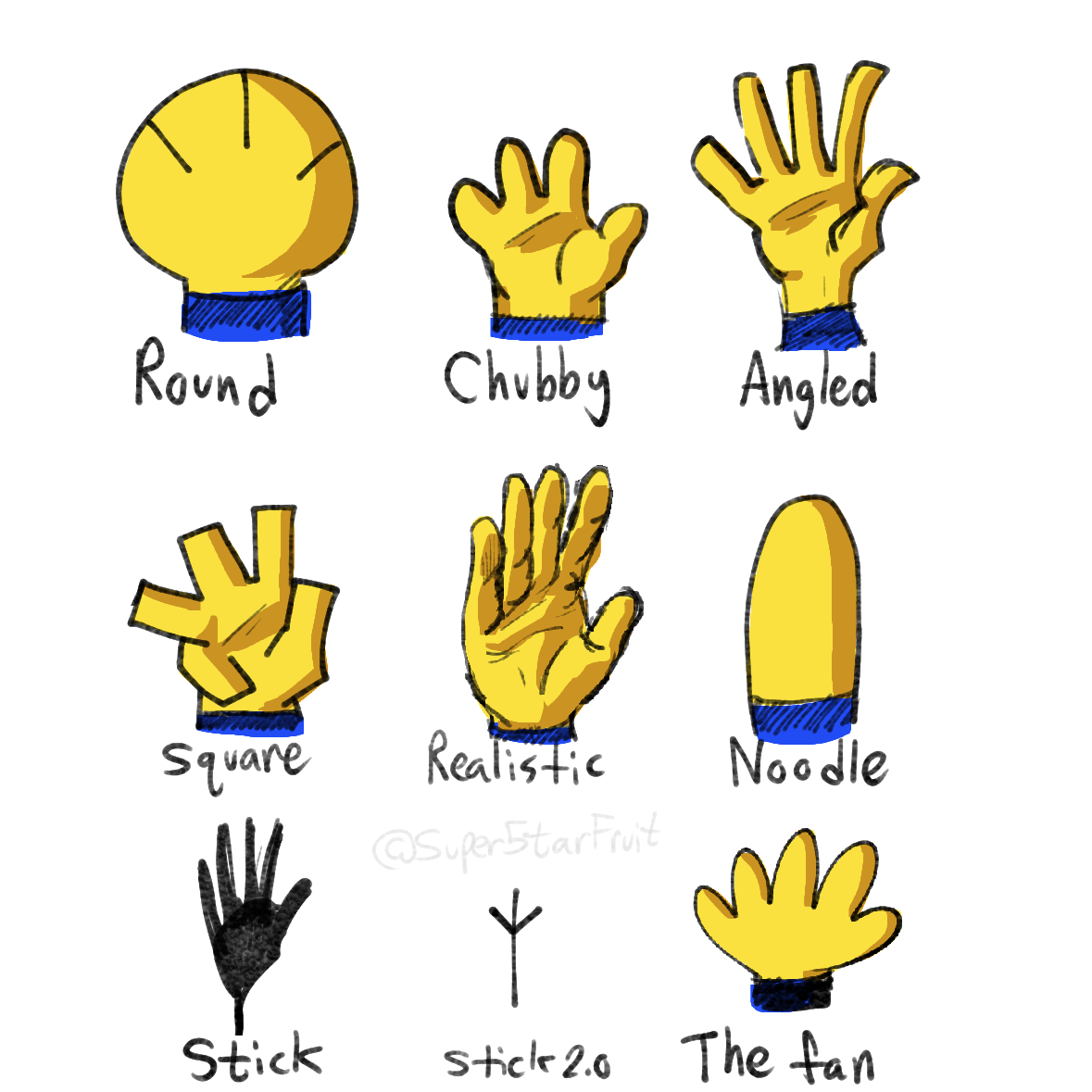 Hand styles of drawing by SuperStarFruit on DeviantArt