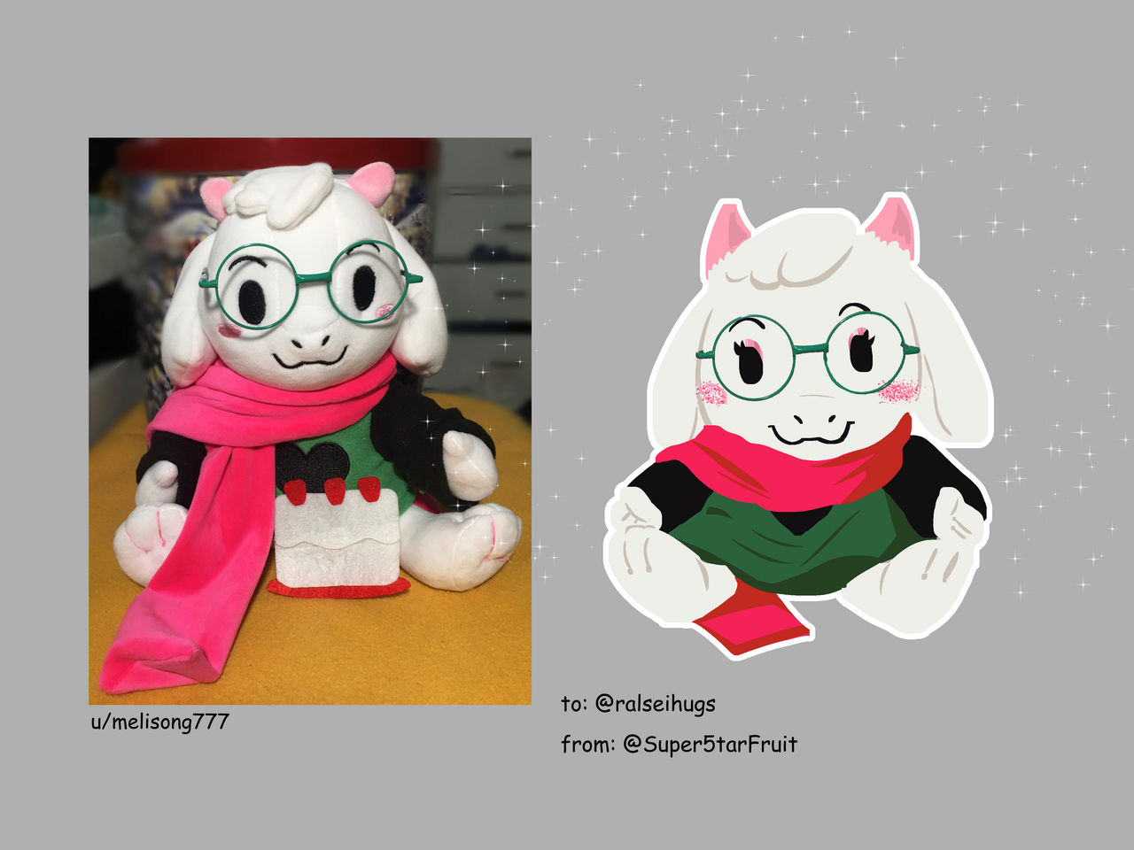 Ralsei Plush With Eyelashes And Shadow by SuperStarFruit on DeviantArt