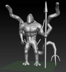 3D sculpture Game Character Water guard