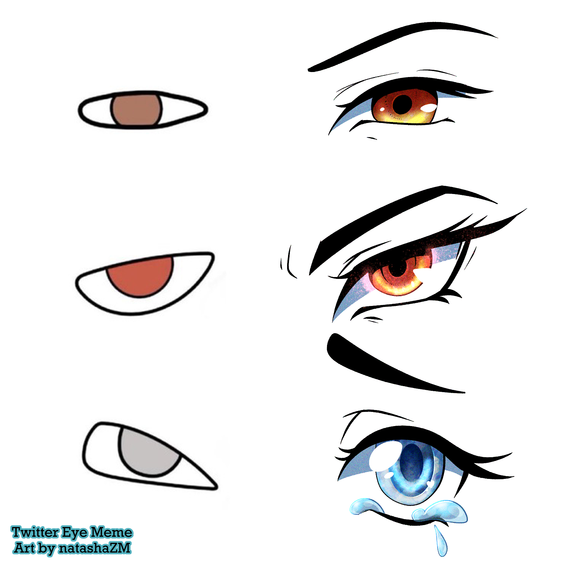 How To Draw Anime Eye Expressions // Eye Meme Speedpaint 