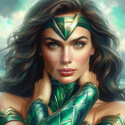 Wonderwoman in new emerald suit