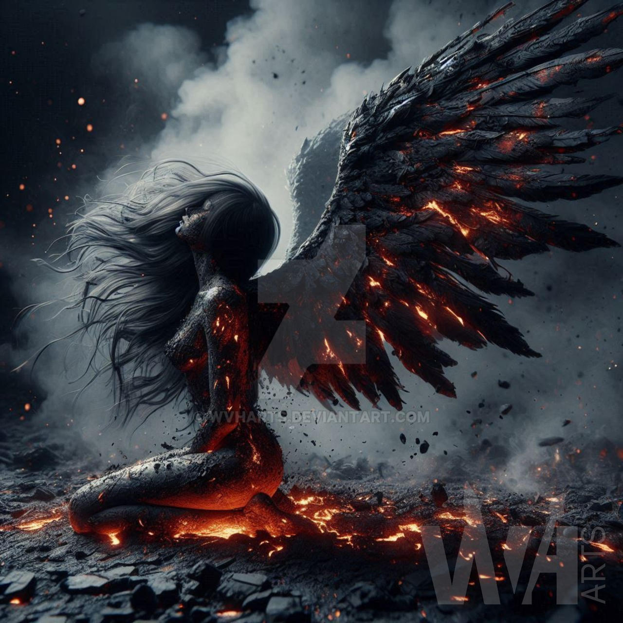 Fallen Angel Rear View Fallen Angel (4) by WvHArts on DeviantArt