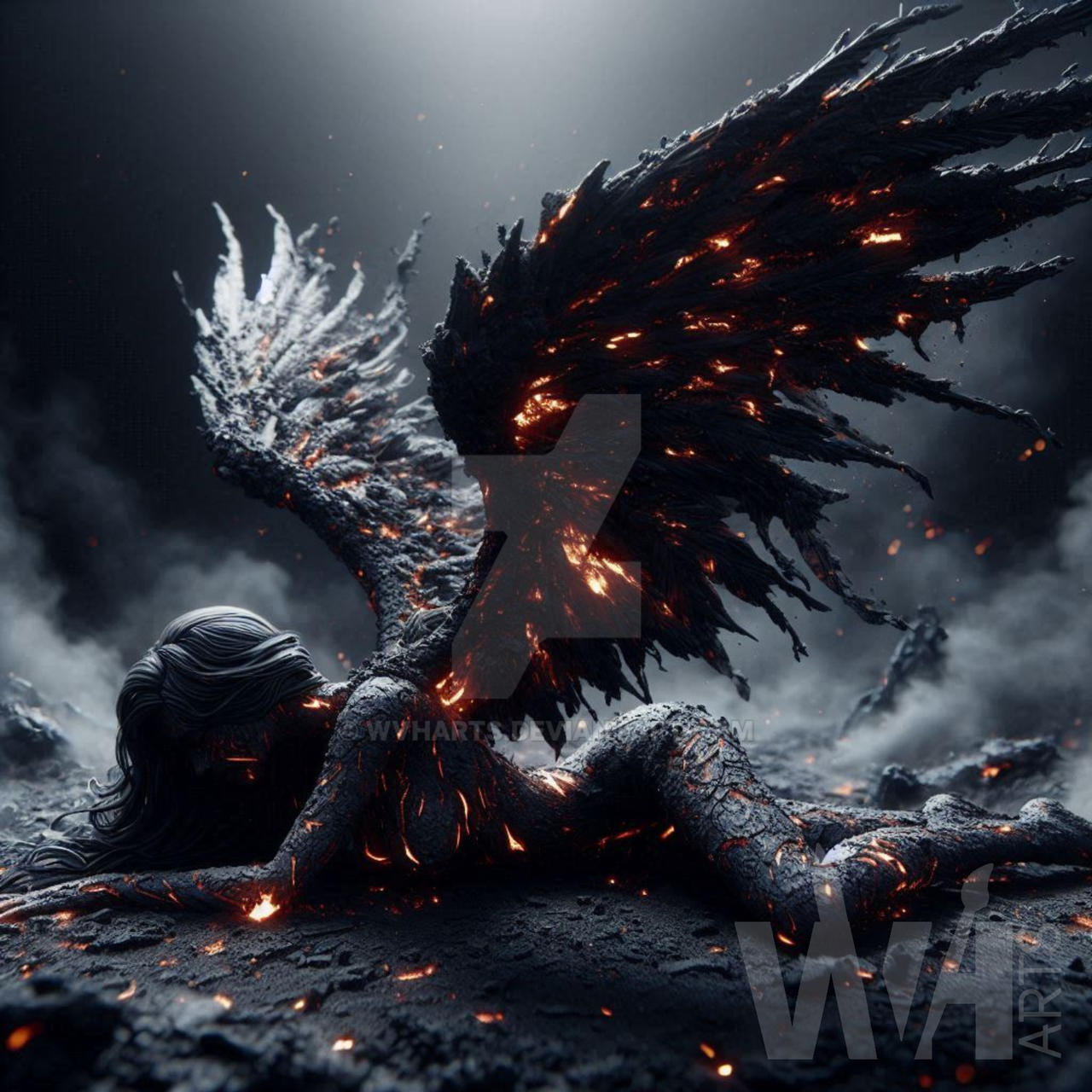 Fallen Angel Rear View Fallen Angel (1) by WvHArts on DeviantArt