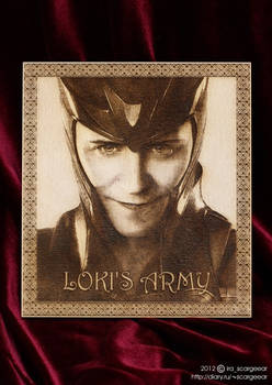 Loki's portrait on wood