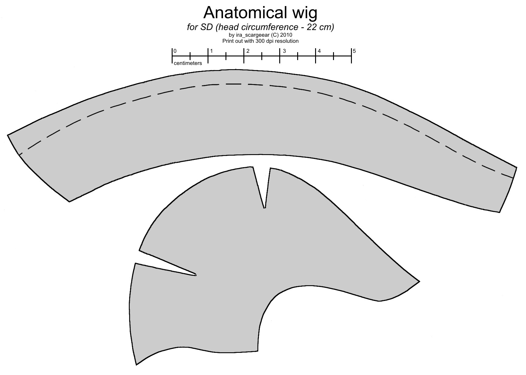 Anatomical wig for SD BJD doll