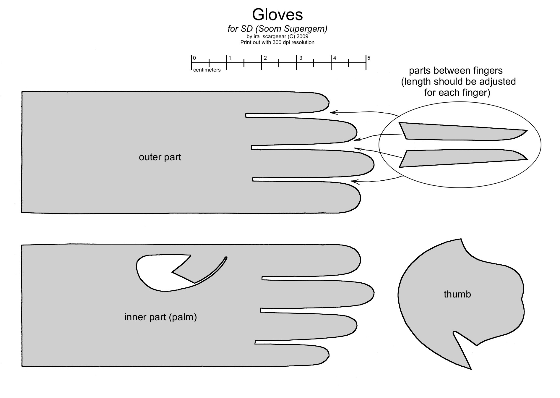 SD BJD (Soom Supergem) male gloves