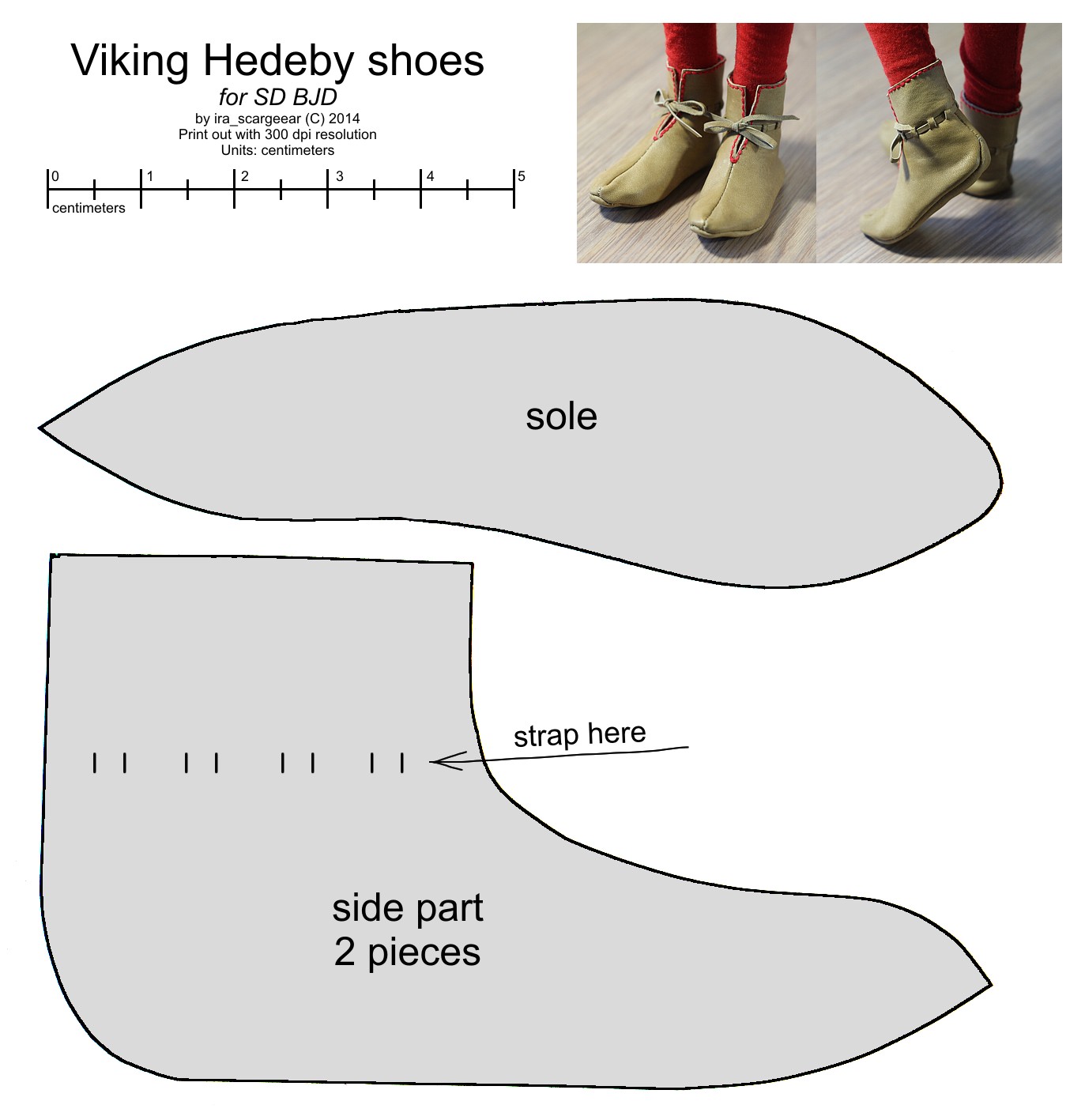 SD BJD Viking Hedeby shoes